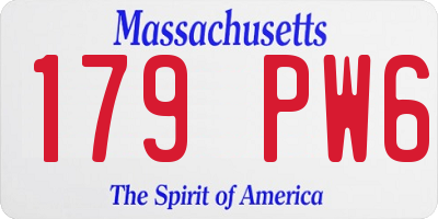 MA license plate 179PW6