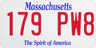 MA license plate 179PW8