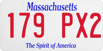 MA license plate 179PX2