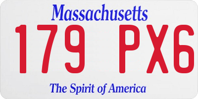 MA license plate 179PX6