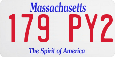 MA license plate 179PY2