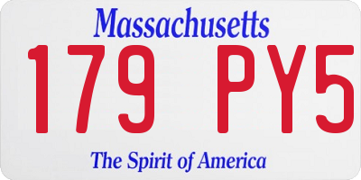 MA license plate 179PY5