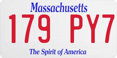 MA license plate 179PY7