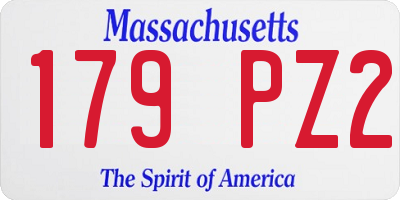 MA license plate 179PZ2