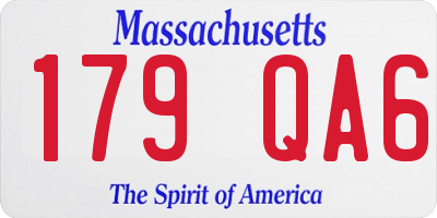 MA license plate 179QA6
