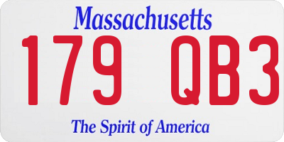 MA license plate 179QB3