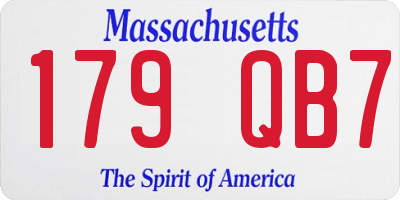 MA license plate 179QB7