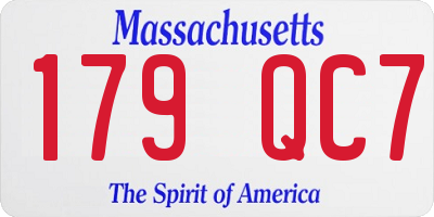 MA license plate 179QC7