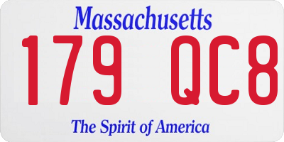 MA license plate 179QC8