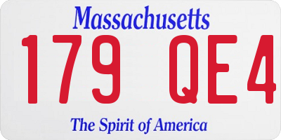 MA license plate 179QE4