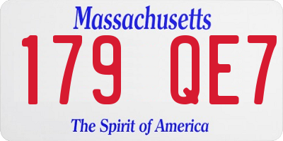 MA license plate 179QE7