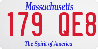 MA license plate 179QE8