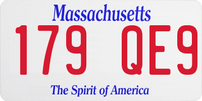 MA license plate 179QE9