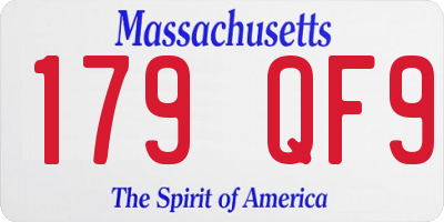 MA license plate 179QF9