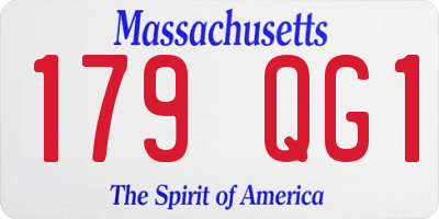 MA license plate 179QG1