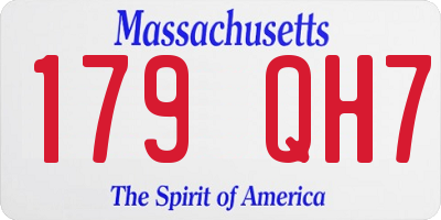MA license plate 179QH7