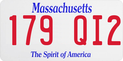 MA license plate 179QI2