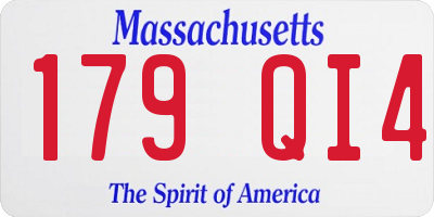 MA license plate 179QI4