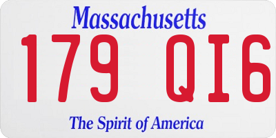 MA license plate 179QI6