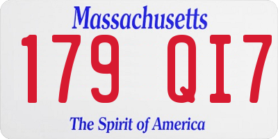 MA license plate 179QI7