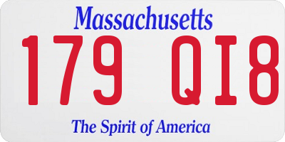 MA license plate 179QI8