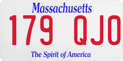 MA license plate 179QJ0