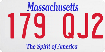 MA license plate 179QJ2