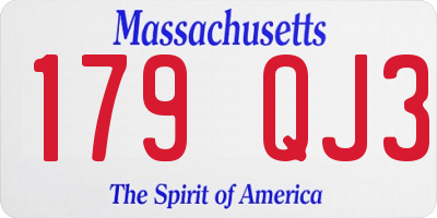 MA license plate 179QJ3