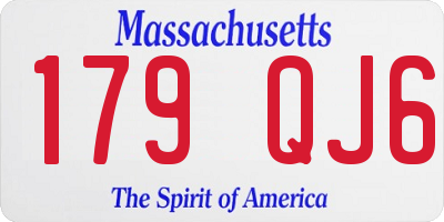 MA license plate 179QJ6