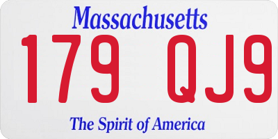 MA license plate 179QJ9