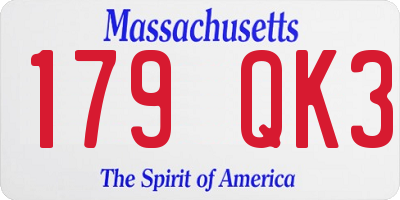 MA license plate 179QK3
