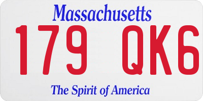 MA license plate 179QK6
