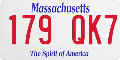 MA license plate 179QK7