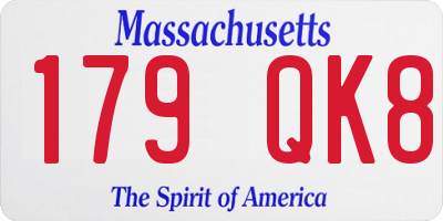 MA license plate 179QK8