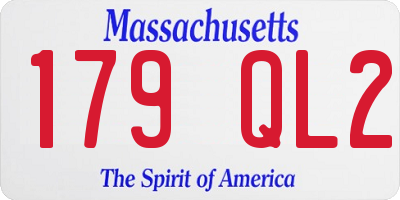 MA license plate 179QL2