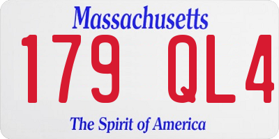 MA license plate 179QL4