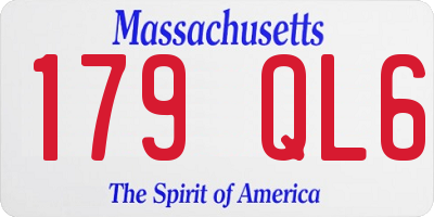 MA license plate 179QL6