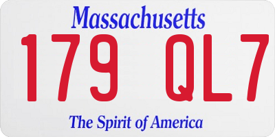 MA license plate 179QL7