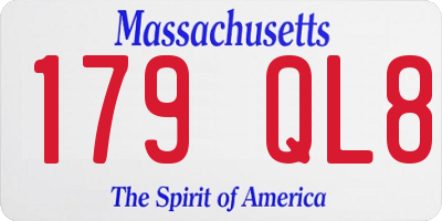 MA license plate 179QL8