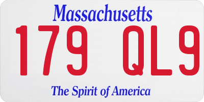 MA license plate 179QL9