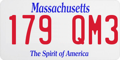 MA license plate 179QM3
