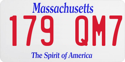 MA license plate 179QM7
