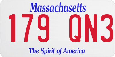 MA license plate 179QN3