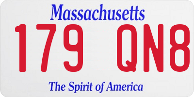MA license plate 179QN8