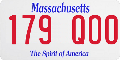 MA license plate 179QO0