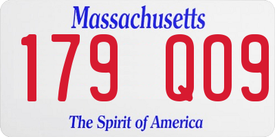 MA license plate 179QO9