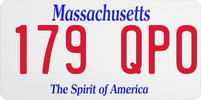 MA license plate 179QP0