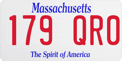MA license plate 179QR0