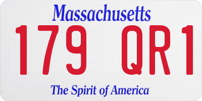 MA license plate 179QR1