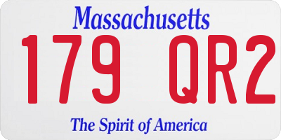 MA license plate 179QR2